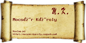 Mocsár Károly névjegykártya