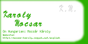 karoly mocsar business card