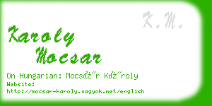 karoly mocsar business card